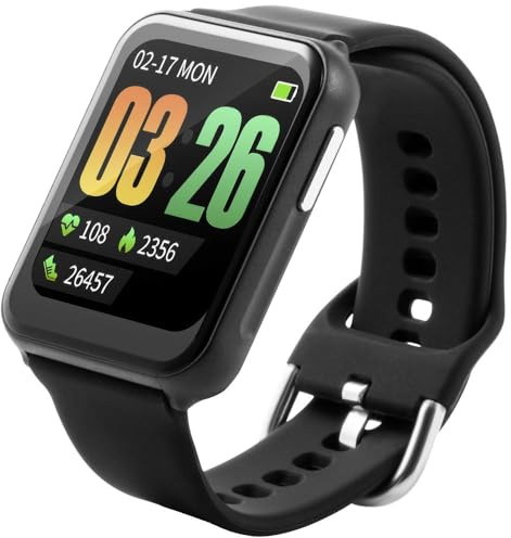 Technaxx Fitness Watches for Men & Women with 1.69'' Display - Smartwatch with Fitness Tracker, Blood Pressure, Body Temperature, Calorie Counter, Sleep Tracker, SMS, Whatsapp Function, etc. TX-SW7HR