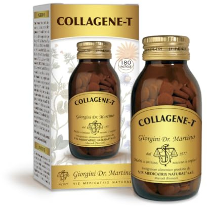 Dr Giorgini COLLAGENE Pastiglie - Integratore di Collagene Idrolizzato con Zinco, Rame, Manganese, Vitamina A, E, C e B6-90 g (180 Pastiglie)