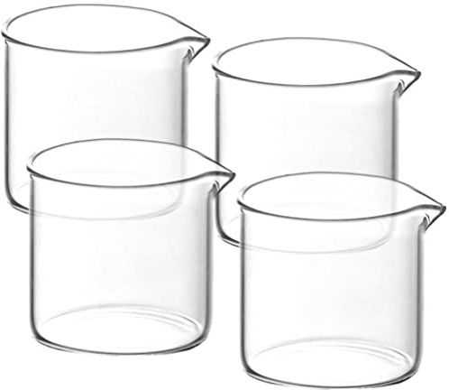DOITOOL Pichet En Verre Pour Crème 4 Pièces Pot À Servir Sauce Pichet Pour Crème Lait Mini Cafetière En Verre Transparent Pour Café Thé Sirop De Sert 110Ml