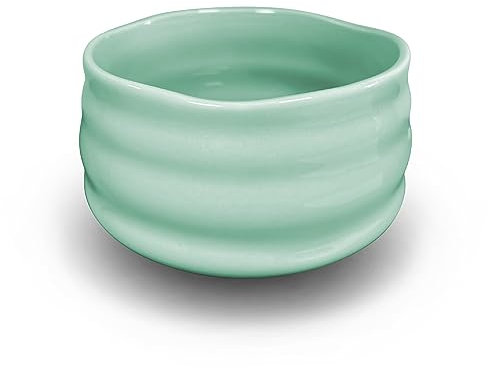 AIYICIII Bol à matcha en céramique, fabriqué à la main, tasse à thé vert japonais, tasse à thé matcha pour cérémonie (bleu vert clair)