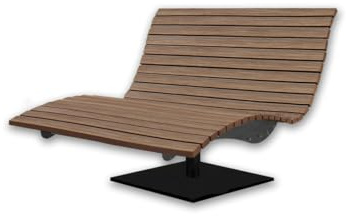 SCALANT Waldsofa Swing, drehbar 360°, WPC-Latten, für 2-3 Personen, Sonnenliege, Wellenliege, Relaxliege, Himmelsliege, Liege für den Garten