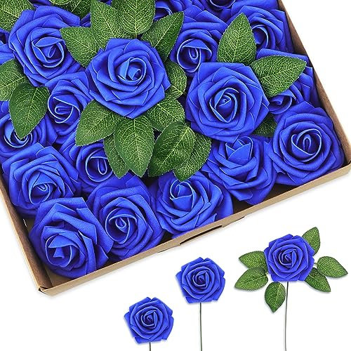 SANOU Schaumrosen Künstliche Rosen Blumen 25 STK Foamrosen Kunstblumen Rosenköpfe Gefälschte Kunstrose Wird oft bei Hochzeiten Valentinstag Heiratsanträgen Party Zuhause Dekoration Blumensträuße