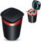 Kytpyi cenicero coche, cenicero con tapa, Cenicero de acero inoxidable sin humo con luz LED, desmontable fácil de limpiar cenicero portatil para el hogar, oficina, camping al aire libre (rojo)