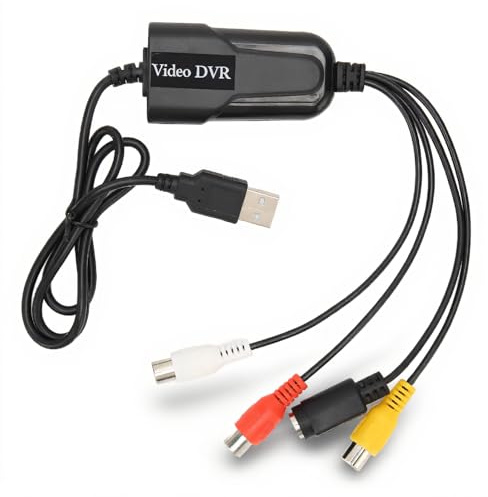 Cable de Dispositivo de Captura de Video USB, Convertidor de Video de Sonido RCA a USB Convierte Video Analógico a Archivos Digitales, Entrada S Video USB 2.0 AV, para Windows,