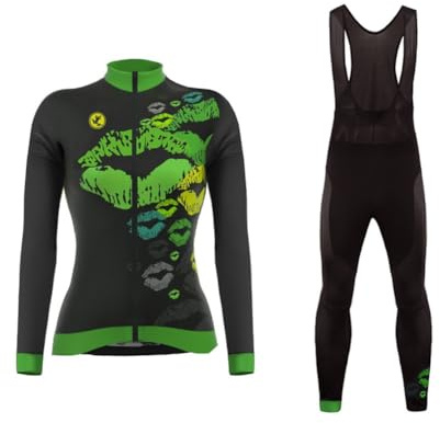 UGLY FROG Damen Radtrikot Set Radtrikot Langarm + Radhose mit 20D Sitzpolster Fahrradbekleidung CXWY02