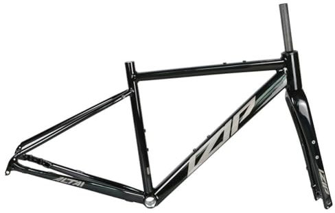 ZFF 700C Rennrad-Rahmen Aluminium-Legierung Rahmen-Set Mit Carbonfaser-Gabel 45.8/50.5/55.3/60CM XC-Rahmen Scheibenbremse Steckachse 12 * 142mm Interne Führung (Color : Black, Size : 60CM)