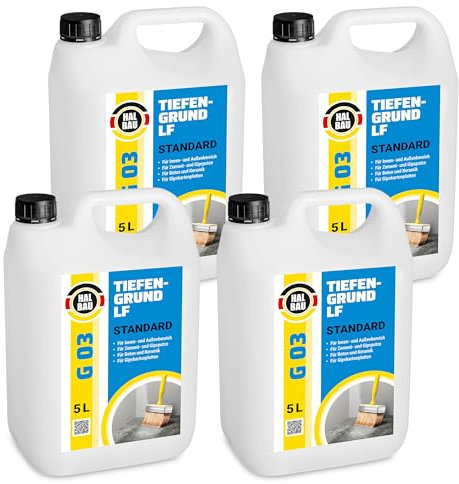 HALBAU Tiefengrund 20 L, Grundierungsmittel Innen Aussen, Grundierung Voranstrich für Putz, Farben, Tapeten G03