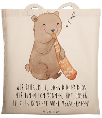 Mr. & Mrs. Panda Stoffbeutel Didgeridoo Konzert - Geschenk, Baumwolltasche, Tasche, Musiker, Musik, tief, Beutel, Lernen, Instrument, Shopping, Australien, Umhängetasche, traditionell, Kultur