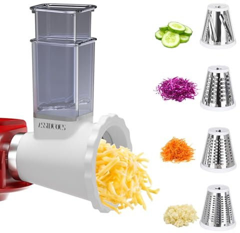 Gemüseschneider für KVC/KVL Kenwood Zubehör, Edelstahl Gemüse Schneider für Kenwood Zubehoer, Gemüsehobel Aufsatz für Kenwood,Slicer Shredder für Kenwood Gemüseschneider