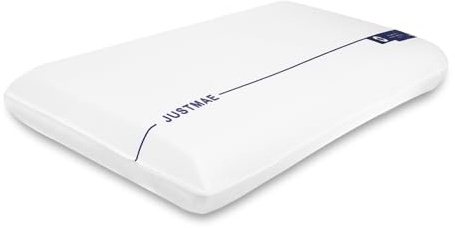 JUSTMAE Cuscino in memory foam per supporto cervicale, rimbalzo lento, morbido cuscino cervicale per alleviare la pressione e alleviare il dolore, cuscino piatto per chi dorme sulla schiena e sul lato