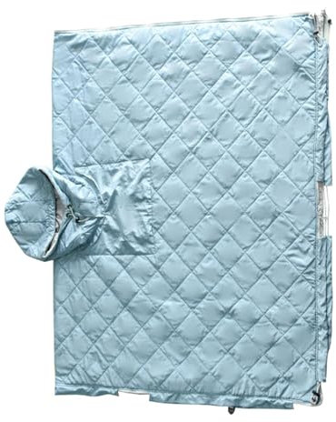 Camping-Schlafsack, Umhang, Camp-Poncho-Schlafsack, tragbare Kapuzendecke, Outdoor, Camping, Wärme, kleine Steppdecke, Schlafsack, Umhang mit Hut für Männer und Frauen, Hellblau (2), Refer to