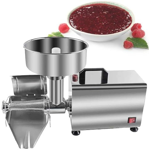 LXWKAI Elektrische Tomaten-Siebmaschine, 370 W, Marmeladen- und Saucenpresse, Edelstahl, kommerzielle elektrische Tomaten-Siebmaschine, Blaubeere und mehr