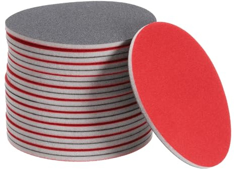 sourcing map 20pcs 240 Grit Sanding Sponge 6 Inch Hook and Loop Sponge Sanding Disc for Orbital Sander, Wet/Dry Use Sponge Buffer for Car Wood Drywall Metal Furniture Polishing