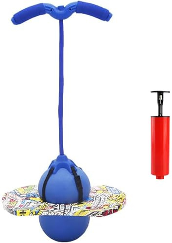 Chingcoo Pogo Stick Bambini Attrezzatura Sportiva Bambini Pogo Stick Pogo Stick con Maniglia Cordoncino Adatto per Alzata con Bambini (Giuntura Blu)