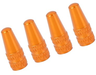 Partuto 4pcs French Type Valve Caps Bicycle Tire Valve Stem Caps Orange Replacement