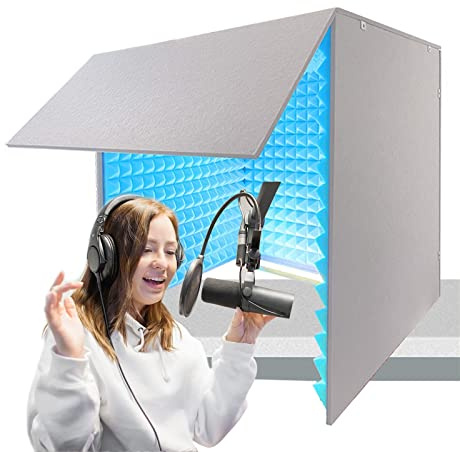 Sound Proof Foam Panels, 80 * 80 * 80CM Portable Soundproof Booth Sound Recording Vocal Booth Box for conferences and broadcasts microphone soundproofing Soundproofing materials for recording (B