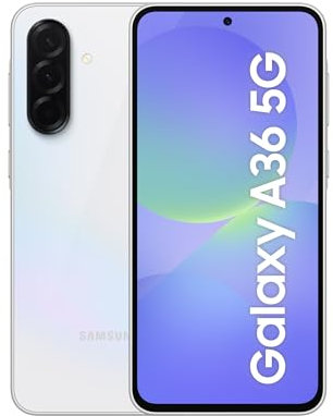 Samsung Galaxy A36 5G AI Smartphone ohne Vertrag, Simlockfreies AI Handy mit Android, 8 GB RAM, 256 GB Speicher, 50-MP-Kamera, Awesome White, 2,5 Jahre Herstellergarantie [Exklusiv auf Amazon]