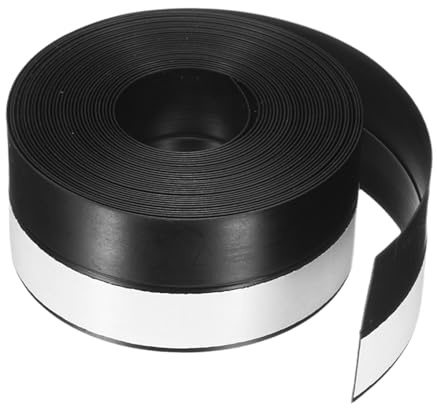 QUARKZMAN Joint D'Étanchéité De Porte 16.4ft x 35mm Bande D'Étanchéité En Silicone Pour Arrêt De Courant D'Air Adhésif Fenêtre Maison Douche Fentes De Verre Longueur 5m, Noir