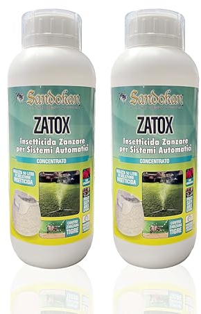 Sandokan, Insetticida Concentrato Zanzare e Pappataci, Liquido per Nebulizzatori Automatici Automizer e Pompe Manuali, Antizanzare Giardino Diluibile contro Tigre, Zecche e Pulci, Made in Italy (2L)