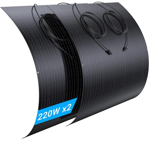 Panel Solar Flexible 480W (2×240W), Módulo Monocristalino, Revestimiento ETFE, para Caravana, Barco, RV