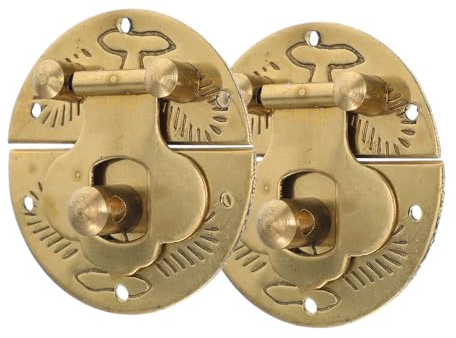 ARTIBETTER 2 pièces Loquet Rond Laiton Lot pour Petite Boîte de Rangement Bijoux Rétro Fermeture Sécurisée pour Coffrets et Boîtes Décoratives