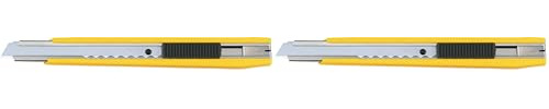 Tajima LC303YB Cutter 9 mm avec blocage par bouton-poussoir, Jaune (Lot de 2)