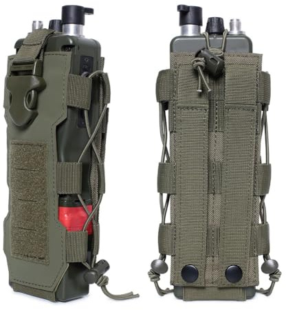 Violiica Molle - Custodia per borraccia per escursionismo e campeggio, in nylon, con fibbia per appenderla, per bottiglie da 500-800 ml, colore: nero