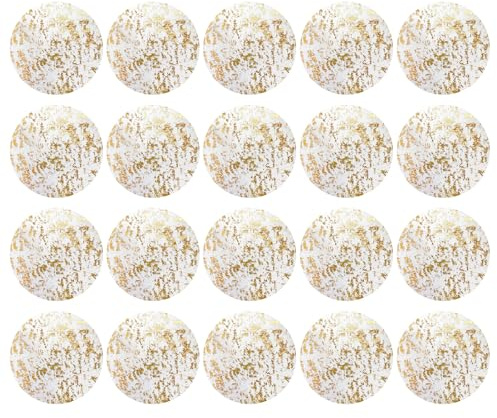 20 Stück Tischset Gold Rund, 13 Zoll Platzset mit Goldfolienartigem Netzmuster, Platzsets Gold, Geeignet für Esstische, Hochzeiten, Geburtstage, Partys und als Wohndekoration