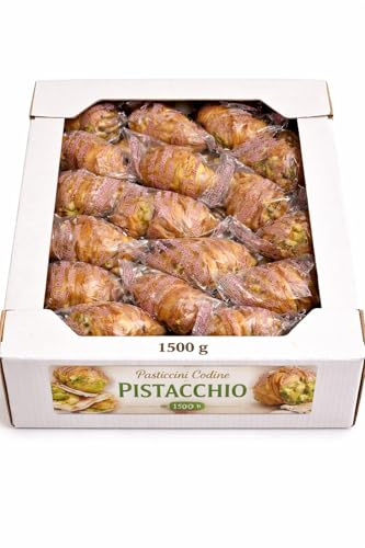 Pasticcini Codine al Pistacchio Monoporzione 1500g Incartati Singolarmente Dolci da Forno Snack Ideali per Colazione Catering Eventi e Pausa Caffè