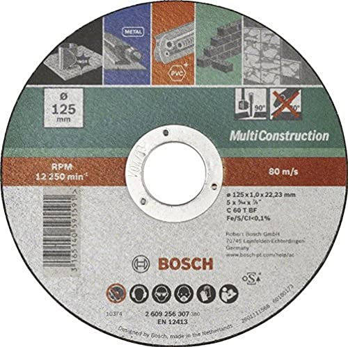 Bosch Accessories 2609256308 Disque à tronçonner et à ébarber à moyeu déporté pour Métaux et inox Diamètre 115 mm Diamètre d'alésage 22/23 mm Epaisseur 2,5 mm