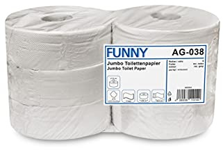 Funny Jumbo - Toilettenpapier 2 lagig Recycling weiß, Durchmesser circa 28 cm, 1er Pack (1 x 6 Stück)