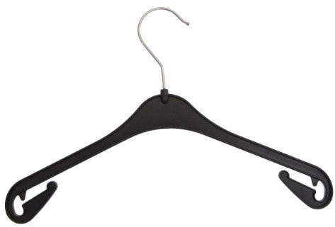 Hagspiel Kleiderbügel, 20 Stk. Kleiderbügel aus Kunststoff, Kinderkleiderbügel, schwarz, 33 cm