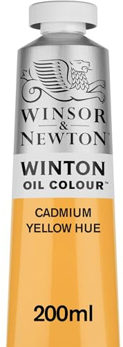 Winsor & Newton 1437109 Winton, feine hochwertige Ölfarbe - 200ml Tube mit gleichmäßiger Konsistenz, Lichtbeständig, hohe Deckkraft, Reich an Farbpigmenten - Kadmium Gelb Farbton | Hochwertige Pigmente, langlebig, lichtecht, permanent, gleichmäßige Konsistenz, große Pigmentbelastung