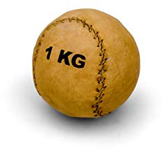 Vinex Robuster, runder Medizinball aus Leder mit 2 Panelen - 1 kg