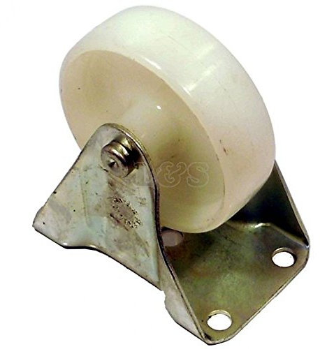 100mm Fixed Nylon Wheel Castor. Diam: 156 x 79mm, Fixtures: 127 x 44mm