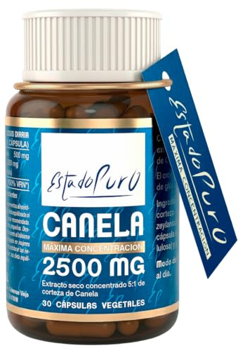 Canela Ceylan 2500 mg Estado Puro - Auténtica Canela de Ceilán - x5 Veces más Concentrada que la Corteza de Canela en Polvo - Control de Azúcar en Sangre - 30 Cápsulas de Tongil