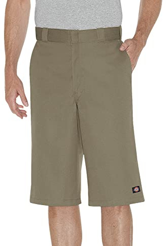 Dickies Men's 15 Inch Inseam Work Short with Multi Use Pocket Utility Pants, Khaki, 32