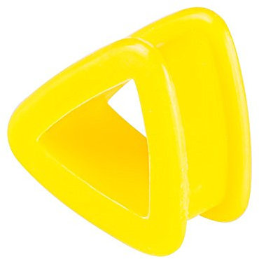 Piercingfaktor Farbiger Flesh Tunnel Silikon Double Flared Weich Flexibel Dreieck Triangel Ohr Plug Ear Piercing 18mm Gelb