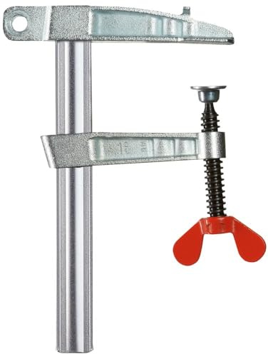 BESSEY Polschwießzwinge TP-1F mit Flügelschraube, Spannweite 150 mm Ausladung 80 mm 400A, Anschlussloch im Gussoberteil, Gewicht 0,76 Kg