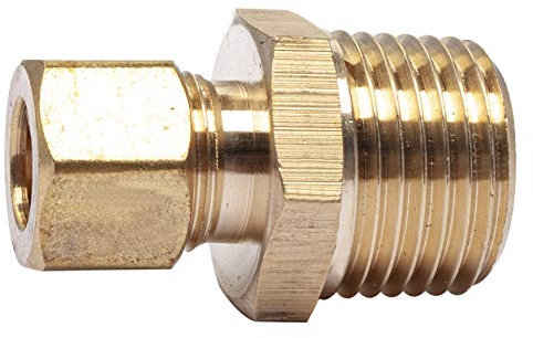 LTWFITTING Brass 3/8-Inch OD x 1/2-Inch Male NPT Compression Connector Fitting(Pack of 5)