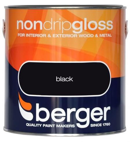 Berger Non Drip Gloss Black Paint- 2.5L litres