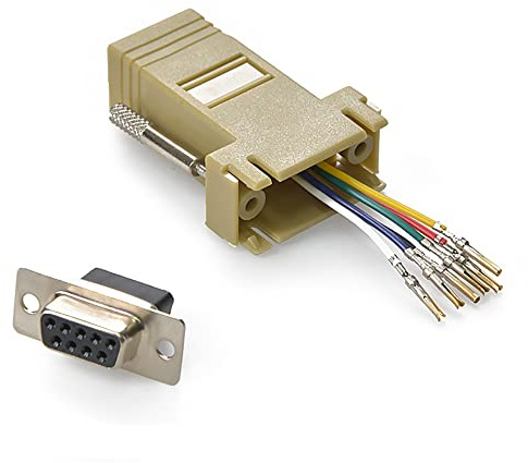 InstallerParts DB9 Female to RJ11/12 (6 Wire) Modular Adapter Ivory - Gold Plated