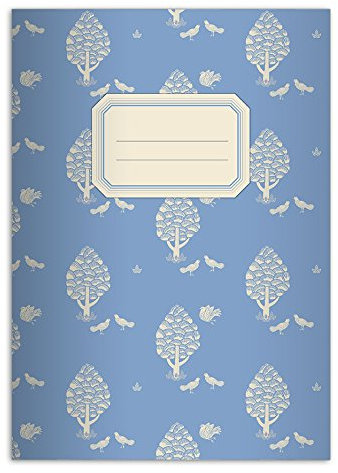 Kartenkaufrausch 8 schöne Retro DIN A4 Schulhefte, Schreibhefte mit Central Park Motiv, hellblau Lineatur 20 (blanko Heft)