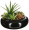 Atmosphera - Composition des Plantes arificielles - Vase en céramique - H6 cm