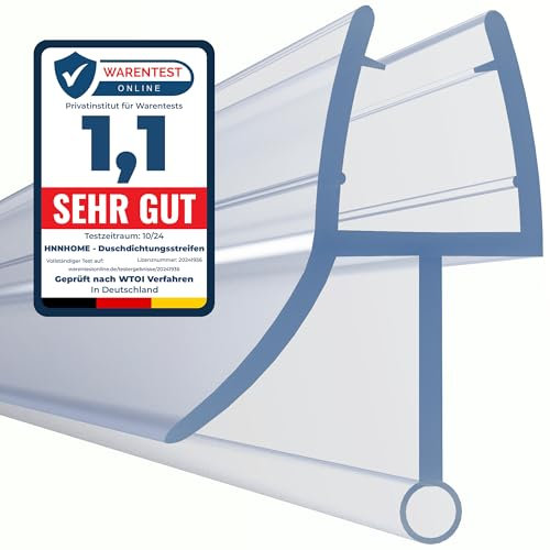 Hnnhome - Gocciolatoio per box doccia/vasca da bagno, in plastica gommata, per vetri curvi o dritti di spessore 4-6 mm, copre uno spazio vuoto di 5-10 mm