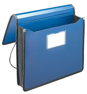 Smead Poly Wallet, Accordion File Organizer for File Folders, Letter Size, Blue, 5-1/4 inch Expansion, Office Supplies, Document Organizer (71503)