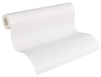 A.S. Création 246011 2460-11 - Carta da parati in tessuto non tessuto verniciabile, 10,05 m x 0,53 m, colore: Bianco