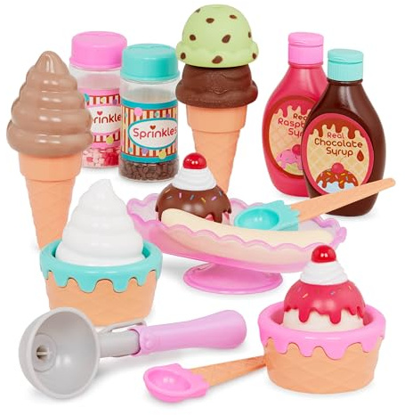 Battat – Play Circle – Toy Food – Ice Cream Set – Kitchen Accessories For Kids – Pretend Play – Sweet Treats Ice Cream Parlour – 3+ Years(21 Pieces)