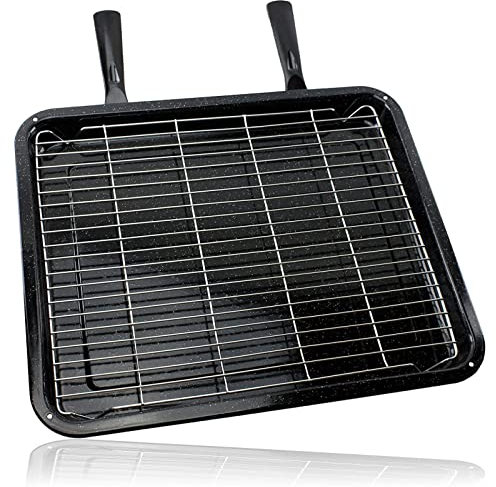 SPARES2GO Universal Largest Sized Oven Cooker Grill Pan Tray, Rack & Double Handle