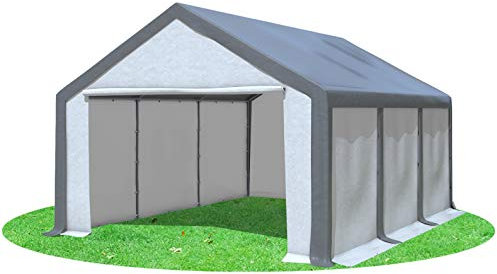 Stabilezelte Partyzelt 4x6m Modular Professional PVC 500 g/m² ohne Fenster GRAU Weiss
